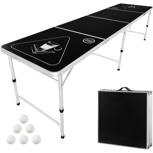 Bier Pong Tisch Trinkspiel - Faltbares Partytisch-Design 240cm mit Tragegriff - Bierpong-Spiel für Indoor & Outdoor Party Spaß