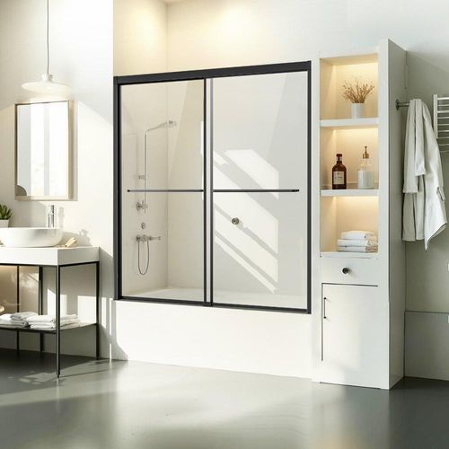 Schiebetür Badewannen Duschtür - Bypass-Wannentür 1422-1524x1524 mm - Duschabtrennung - Elegantes Badezimmer Design