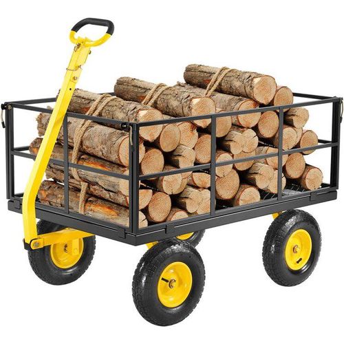 Handwagen Transportwagen Bollerwagen 116,8x76x43cm - Gartenwagen für Werkzeug und Geräte - Allzweck Handkarren für Baustelle und Garten