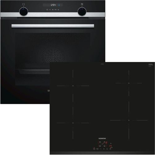 Herdset Siemens Backofen Schnellaufheizung + Induktionskochfeld Booster autark 60 cm
