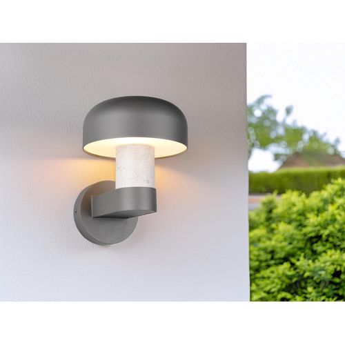 LED Außenwandleuchte Anthrazit & Betonoptik moderne Terrassenbeleuchtung H: 24cm