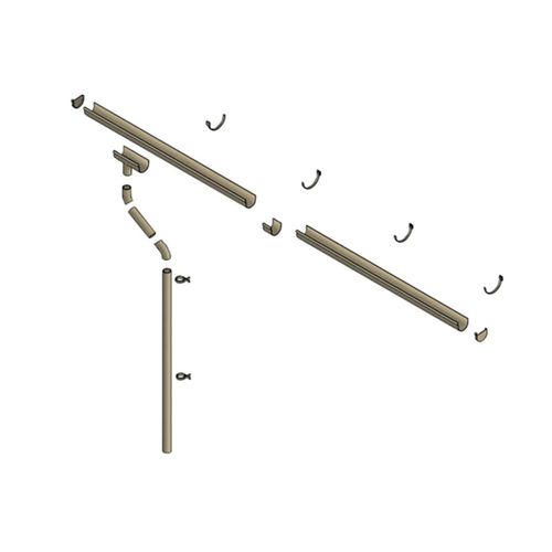 Regenrinne SKANHOLZ, braun, B:10cm L:1000cm, Kunststoff, Rinnen, 1000 cm, für Satteldach