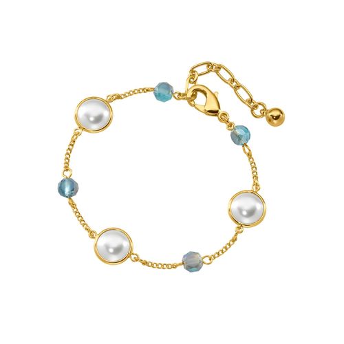 Armband LADY, blau (hellblau, hellblau), Armbänder, Damen, Metall