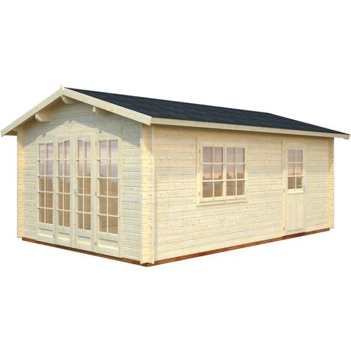 Gartenhaus PALMAKO "Irene", beige (naturbelassen), Fußboden im Gartenhaus, ohne Dacheindeckung, Massivholz, Gartenhäuser, Gartenhaus, 19 qm