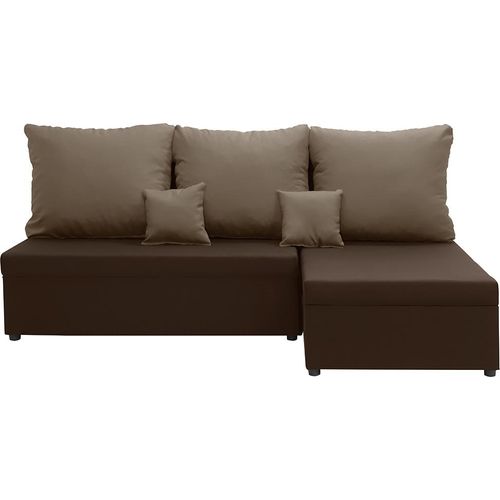 Ecksofa mit Schlaffunktion BODO - Dunkelbraun/Hellbraun
