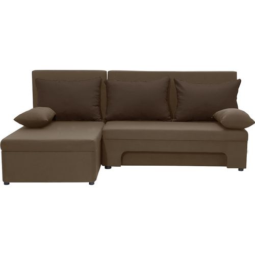 Ecksofa mit Schlaffunktion ERES - Hellbraun/Dunkelbraun