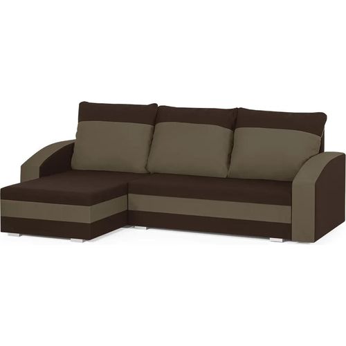KING Ecksofa mit Schlaffunktion - Dunkelbraun/Hellbraun