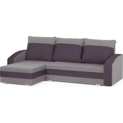KING Ecksofa mit Schlaffunktion - Esche/Violett
