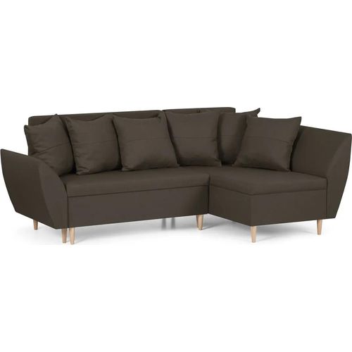 ALI Ecksofa mit Schlaffunktion - Dunkelbraun