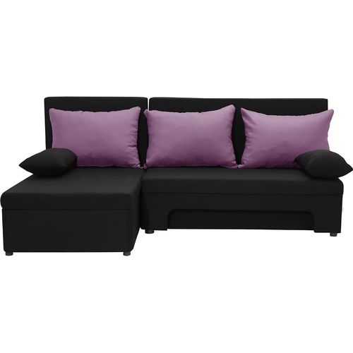 Ecksofa mit Schlaffunktion ERES - Schwarz/Violett