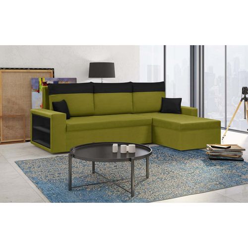 Ecksofa mit Schlaffunktion PABLO1 - Grün/Schwarz