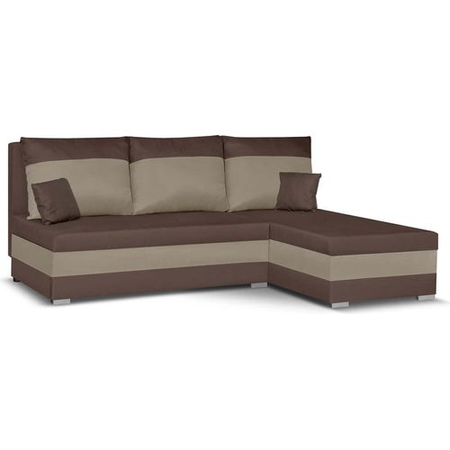 Ecksofa mit Schlaffunktion GUSTAV - Dunkelbraun/Hellbraun