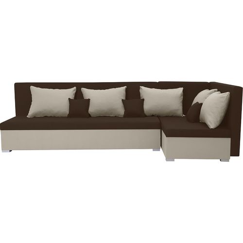 Ecksofa mit Schlaffunktion ARKO - Dunkelbraun/Creme