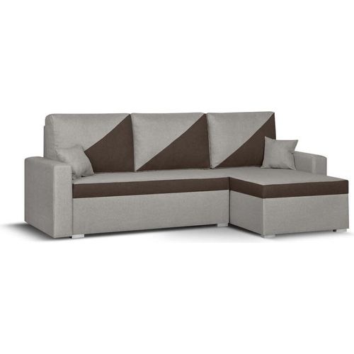 ASTO2 Ecksofa mit Schlaffunktion - Hellbraun/Dunkelbraun