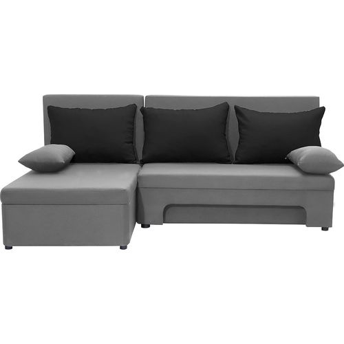 Ecksofa mit Schlaffunktion ERES - Hellgrau/Schwarz