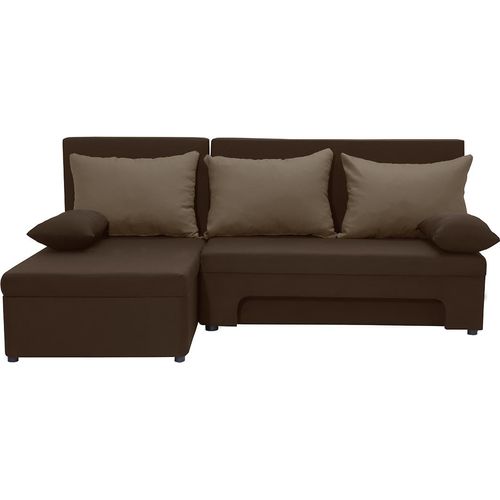 Ecksofa mit Schlaffunktion ERES - Dunkelbraun/Hellbraun