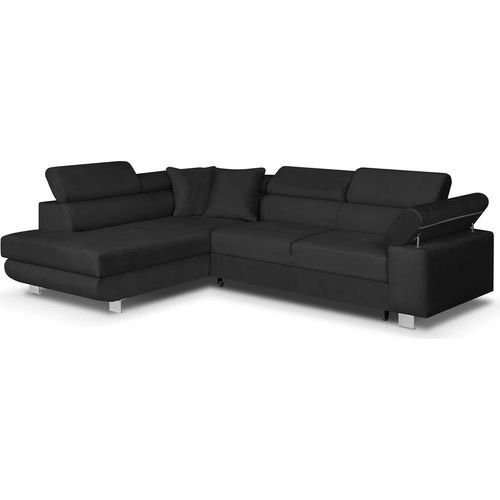 Ecksofa mit Schlaffunktion TOWN - Schwarz