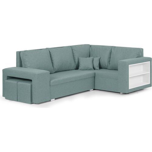 MILO3 Ecksofa mit Schlaffunktion - Minze