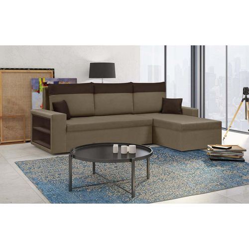 Ecksofa mit Schlaffunktion PABLO1 - Hellbraun/Dunkelbraun