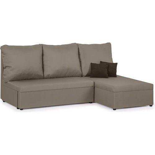 3-Sitzer-Ecksofa mit Schlaffunktion TOM - Hellbraun/Dunkelbraun