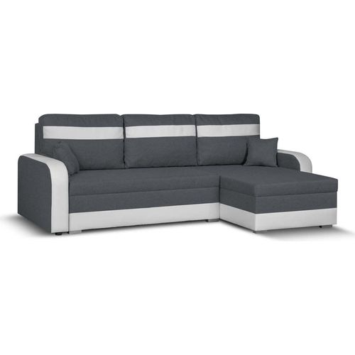 Ecksofa mit Schlaffunktion CONDI - Grau/Weiß