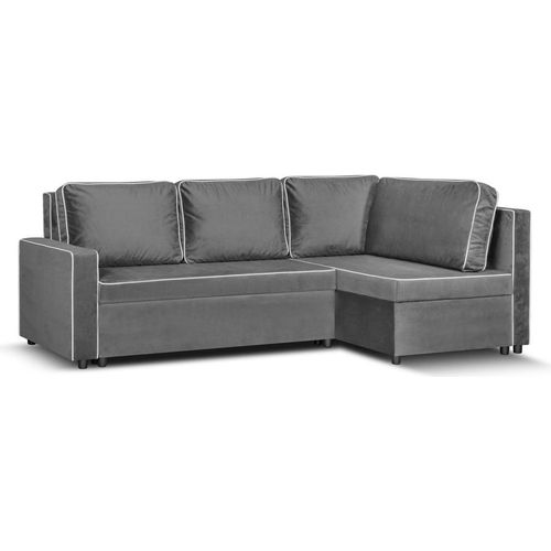 Ecksofa mit Schlaffunktion MIDI - Grau/Weiß