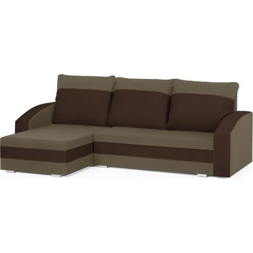 KING Ecksofa mit Schlaffunktion - Hellbraun/Dunkelbraun
