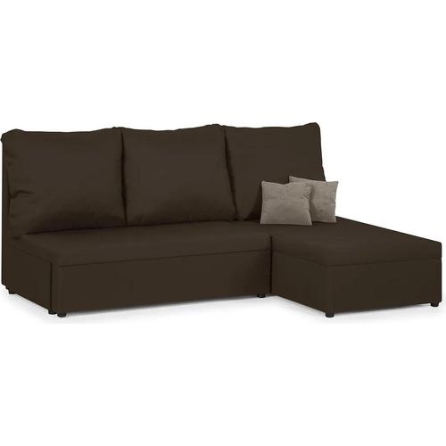 3-Sitzer-Ecksofa mit Schlaffunktion TOM - Dunkelbraun/Hellbraun