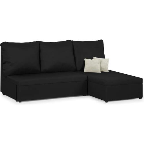 3-Sitzer-Ecksofa mit Schlaffunktion TOM - Schwarz/Creme