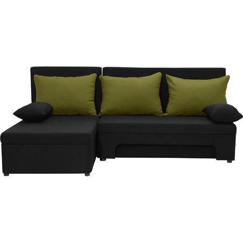 Ecksofa mit Schlaffunktion ERES - Schwarz/Grün