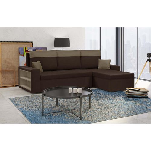 Ecksofa mit Schlaffunktion PABLO1 - Dunkelbraun/Hellbraun