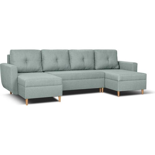 U-Ecksofa mit Schlaffunktion DORO - Minze