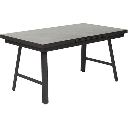 Gartentisch - 180 x 90 cm - Anthrazit - Grau - 3D Glasplatte - Aluminiumgestell - ausziehbar