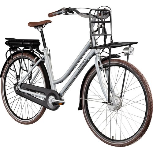 Tretwerk Sophia E Bike Damen 28 Zoll Elektrofahrrad 155 - 175 cm Hollandrad Tiefeinsteiger silber