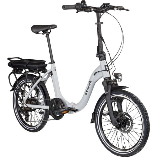 Tretwerk Matala E Bike Faltrad 20 Zoll Elektrofahrrad Damen Herren 145 - 175 cm silber