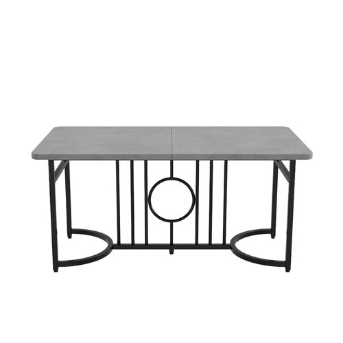 Esstisch (1-St., 158/76/75 cm), Tischplatte in Betonoptik, Esszimmertisch, Metallgestell
