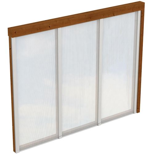 Carport-Seitenwand SKANHOLZ, braun (nussbaum), B:305cm H:200cm, Holzwerkstoff, Gartenhaus-Seitenwände, m. Polycarbonatplatten