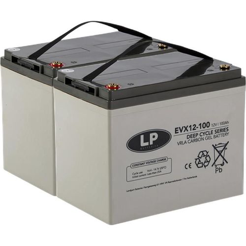 Blei Akku 2x 12V 100Ah passend für 24V Rollstuhl Elektromobil uvm