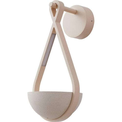 Lucande LED-Außenwandlampe Florka, Beton, Blumenampel, IP54