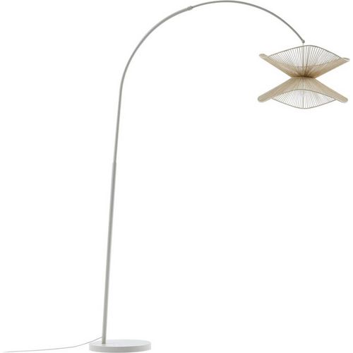 Lindby Bogenleuchte Valdorin, beige, Papier, 195 cm, IP20