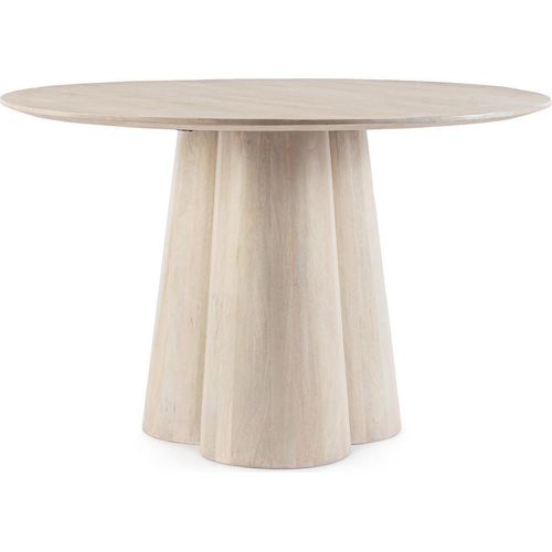 Tisch Nassor 120 x 120 x 77 cm Mango Beige/Weiß