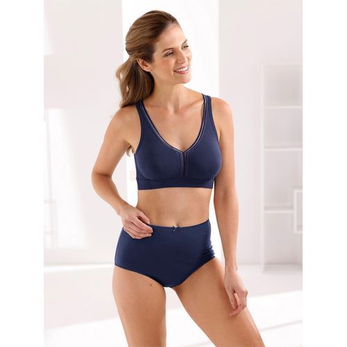 Bustier WÄSCHEPUR, Damen, Gr. 52, N-Gr, blau (marine), 95% Baumwolle, 5% Elasthan, BHs