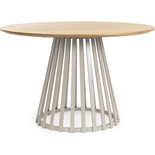Tisch Cillian 120 x 120 x 76 cm MDF Stahl Eschenholzfurnier Grau