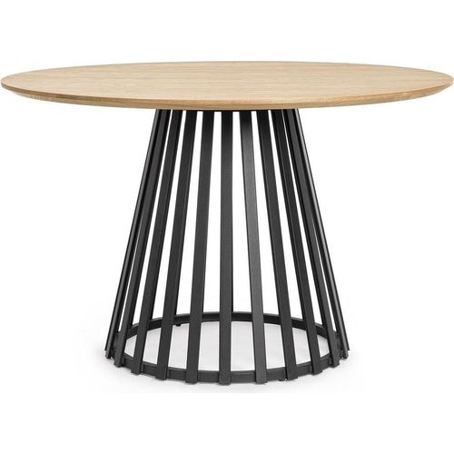Tisch Cillian 120 x 120 x 76 cm MDF Stahl Eschenholzfurnier Schwarz