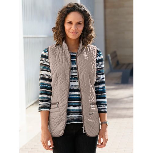 Steppweste CASUAL LOOKS, Damen, Gr. 42, beige (sesam), 100% Polyester, Paspelierung:100% Polyester, Wattierung:100% Polyester, unifarben, Westen