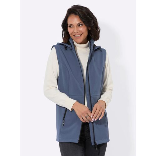 Softshelljacke CASUAL LOOKS, Damen, Gr. 36, blau (rauchblau), 94% Polyester, 6% Elasthan, unifarben, Langarm, Jacken