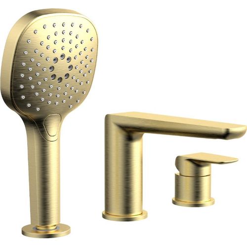 Excellent | Badarmatur Clever 2.0 - 3-Loch - Gold gebürstet - Hochwertige Materialien - Innovative Technik