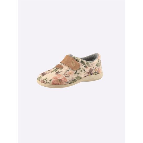 Hausschuh WALDLÄUFER, Damen, Gr. 42, rosa (rosé, geblümt), Textil, Basic, Schuhe