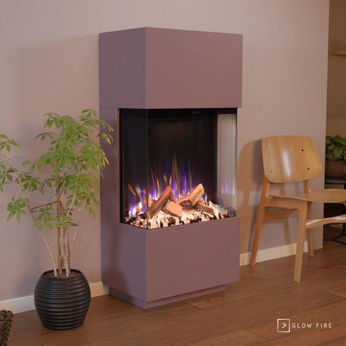 Glow Fire Elektrokamin 'PR11' in LED Standkamin in weiß mit Heizung (1500 W) | HxBxT: 130x61,5x40cm