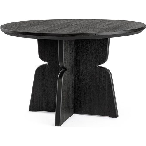 Tisch Empire 120 x 120 x 77 cm MDF Tannenholzfurnier Schwarz